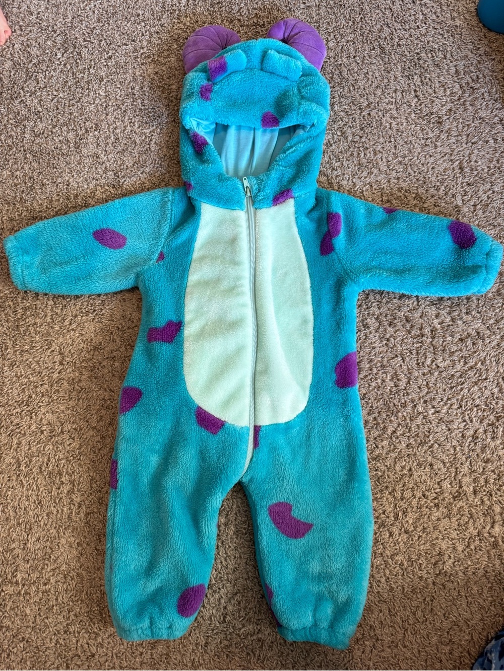 Toddler Monsters Inc Sully Fleece Halloween Costume Baby Size 12-18 Months